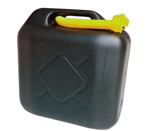 Image of 10L Jerry Can for Petrol Diesel Fuel with Spout, Emergency Backup Fuel Storage for Cars, Motorcycles,Vans Compact 10L Fuel Can, Petrol Can Spout for Easy Refueling BLACK 10 L