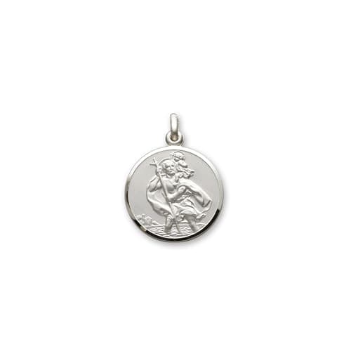 Image of Christopher James of London | Solid 925 Sterling Silver St. Christopher Pendant 12mm | Symbol of Protection | St Christopher Travel Gift | Gift Box Included