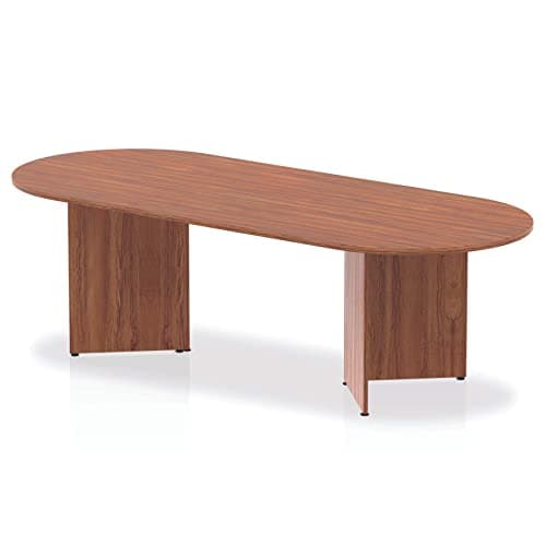 Image of OPO Impulse Freestanding 1800/2400mm Rectangular Boardroom Table Distinctive Arrowhead Legs | Sturdy Build Weather & Heat Resistant Melamine Finish Table Walnut 2400