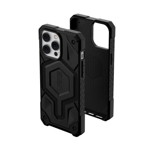 Image of URBAN ARMOR GEAR UAG Designed for iPhone 14 Pro Max Case Kelvar Black 6.7" Monarch Pro Build-in Magnet Compatible with MagSafe Charging Rugged Shockproof Dropproof Premium Protective Cover