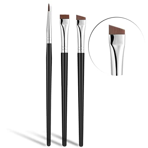 Image of Fine Angled Eyeliner Brush, JASSINS Ultra thin Precision EyeLiner Makeup Brushes Set, Fine Point Eyeliner Brush, Synthetic Bristles Eye Makeup Tool (3 Pcs)