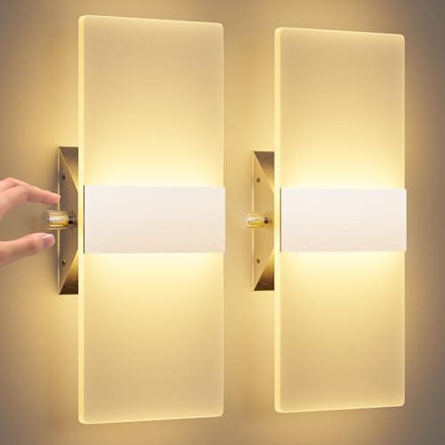 Image of Indoor LED Wall Light 12 W Equipped with a Rotary Switch to Adjust the Brightness 10% -100%, Suitable for Bedroom, Living Room, Balcony, Conservatory, Office, Hotel and Corridor, Warm White 3000K, 2