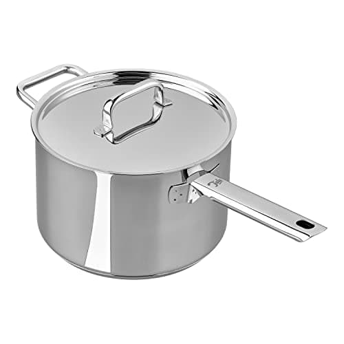 Image of Tala Performance Stainless Steel 20cm Dia Deep Saucepan with Helper Handle and Stainless Steel lid. Made in Portugal, with, Suitable for All hob Types Including Induction