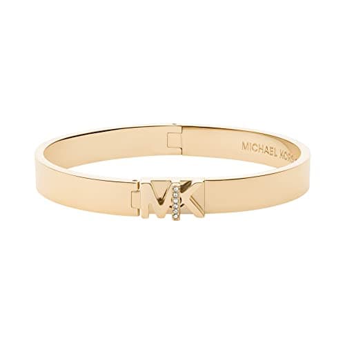 Image of Michael Kors Women's Hardware Gold-Tone Stainless Steel Bangle Bracelet (Model: MKJ7697710)