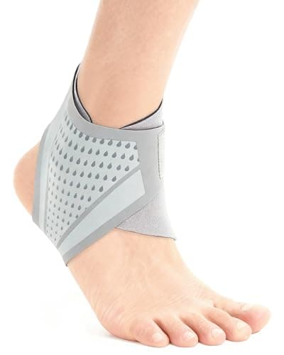 Image of FitDA Ankle Support Brace, Ultra-Thin Adjustable Ankle Wrap for Sports & Injury Recovery, Breathable Lightweight Ankle Stabilizer for Daily Use, One Size for Men & Women (Right)