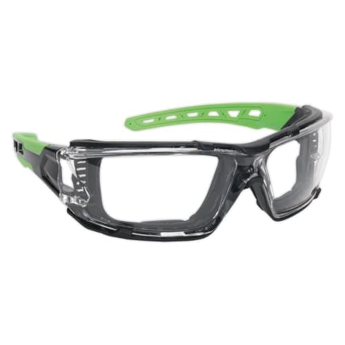 Image of *10D* Sealey Polycarbonate Safety Glasses Goggles EVA Foam Lining - Anti-Scratch Lense ** SSP68 - Foam Lining - CLEAR LENS **