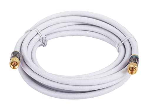 Image of Cables Direct Online 5M White RG6 Coax Cable Dual Shield Outdoor/Indoor Coaxial BNC Extension Wire For Satellite Dish Cable TV Antenna