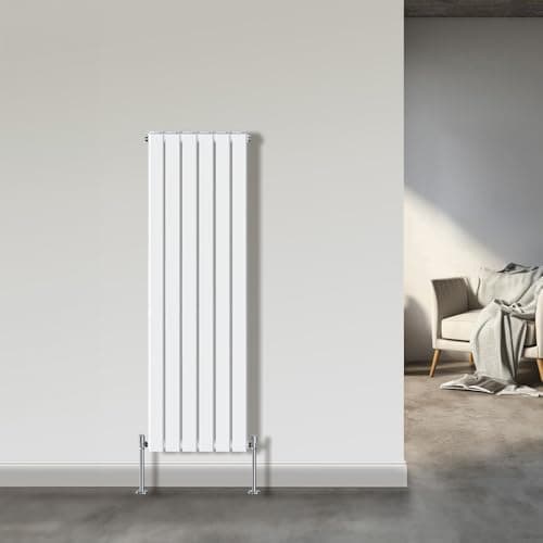Image of NRG 1600x408mm Double Flat Panel Designer Tall Vertical Radiator Central Heating White