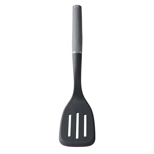 Image of KitchenAid Soft Grip Slotted Turner - Charcoal Grey