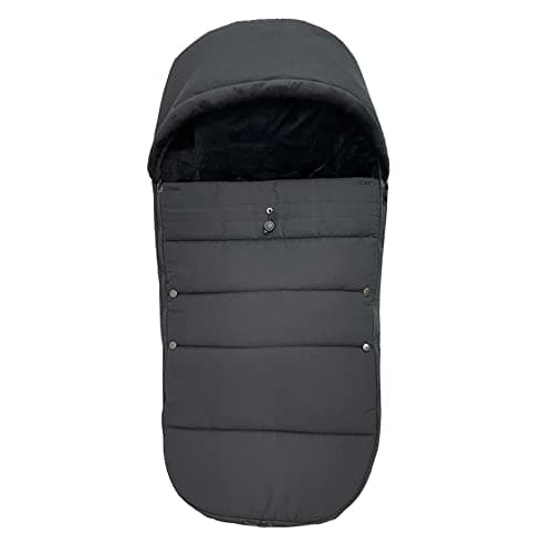 Image of Brogtorl Universal Pushchairs Footmuff, Soft Lining & Fabric Compatible with Babyzen YOYO - Includes Carry Bag - Machine Washable (Black Black)