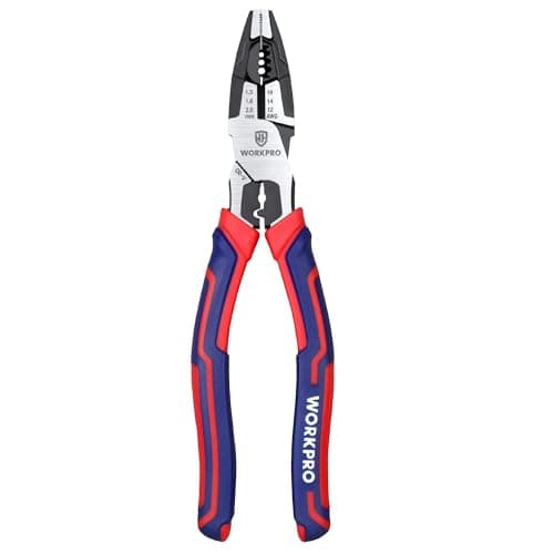 Image of WORKPRO 5-in-1 200 mm Combination Pliers with Wire Stripper/Crimper/Cutter/Wrench, 200 mm Linesman Pliers for 1.3-2.0 mm Wire, Cr-V Multi Hand Tools for Electrician