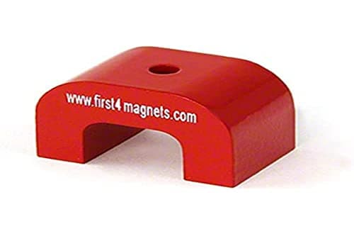 Image of Medium Red Alnico Horseshoe Magnet for High-Temperature, Engineering, and Manufacturing Applications - 40mm x 25mm x 25mm 4.5mm hole - 9kg Pull