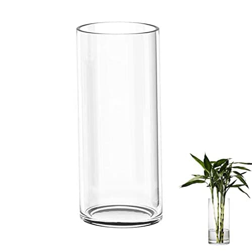 Image of TSKDKIT Large Glass Vase for Flowers 35cm Glass Cylinder Vase Thickened Clear Vases for Living Room Modern Large Vases 35 x 12cm