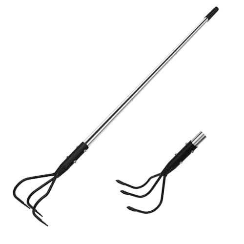 Image of BARAYSTUS 145cm Adjustable Long Hand Cultivator – Carbon Steel & Stainless Steel, 3-Prong Garden Cultivator tiller for Loosening Soil,Gardening Digging, Claw Rake