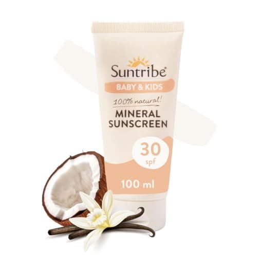 Image of Natural Mineral Sun Cream for Babies and Children FPS 30 Suntribe – 100 ml, Organic, Fragrance Free – 100% Natural, Water Resistant – "The Independent"