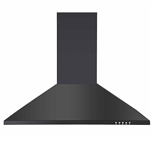 Image of Cookology CH700BK/A Chimney Cooker Hood in Black - 70cm Width - Extendable Design - LED Lights - Extractor Fan Kitchen Wall Mounted - A Energy - Air Recirculating
