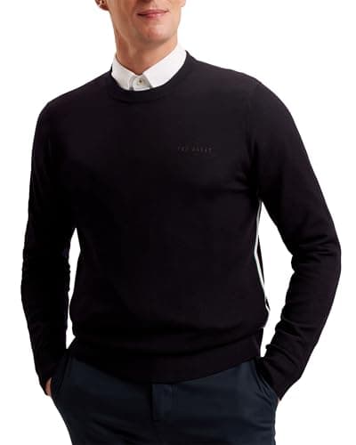 Image of Ted Baker London liblo-Merino Branded Crew Neck, Navy