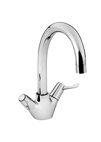Image of Bristan Value Sink Mixer with, Durable Ceramic Disc Valves, Deck Mounted Kitchen Tap Mixers, Chrome Finish
