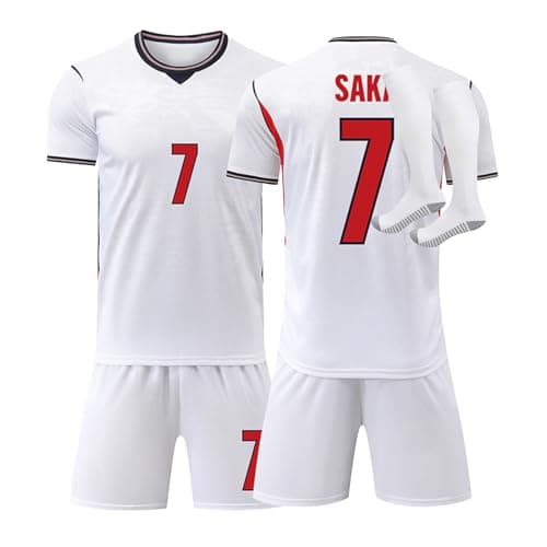 Image of England Football Shirt 2026 Kits for Kids and Adult Home/Away Men's Boy's Soccer Jerseys Youth Trainshirts T Shirt, Short and Socks Set Fans Football Gifts 12-13 Years
