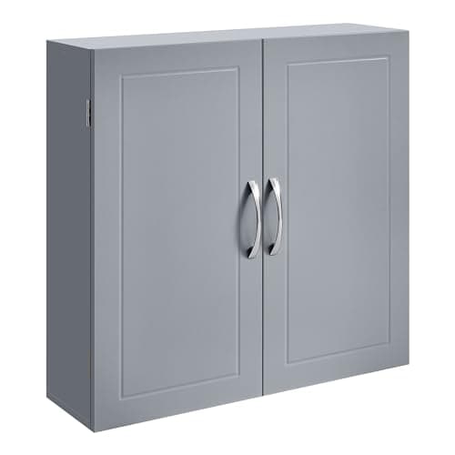 Image of VASAGLE BBC320P36 Bathroom Wall Cabinet with Adjustable Shelves 18 x 60 x 60 cm Dove Grey