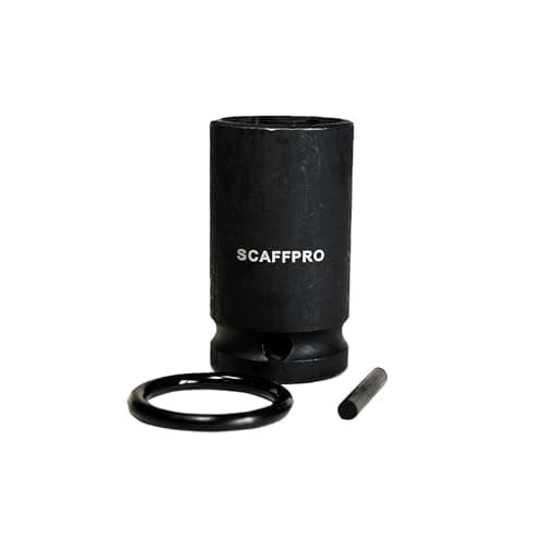 Image of SCAFFPRO 21mm Bi-Hex Scaffolding Impact Socket 1/2" with O-Ring & Pin Scaffolders Deep Scaffold Socket Chrome Molybdenum Steel Engineered 12 Sided Fitment Provides a Secure Grip