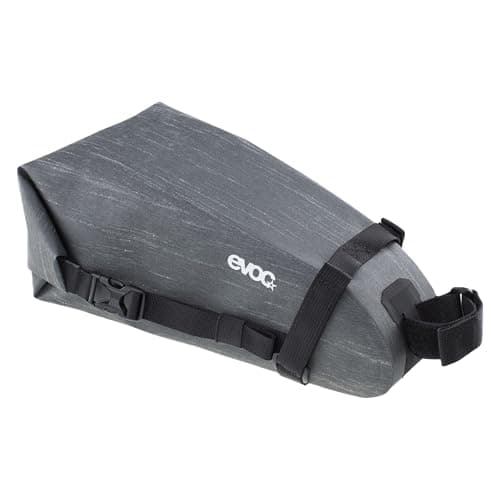 Image of EVOC SEAT Pack WP 4, Simple Saddle Bag (Lightweight Bike Accessory, Waterproof Bike Bag, Rear Bike Bag, Dimensions: 12 x 30 x 11 cm, Weight: 220 g, Volume: 4 l), Carbon Grey