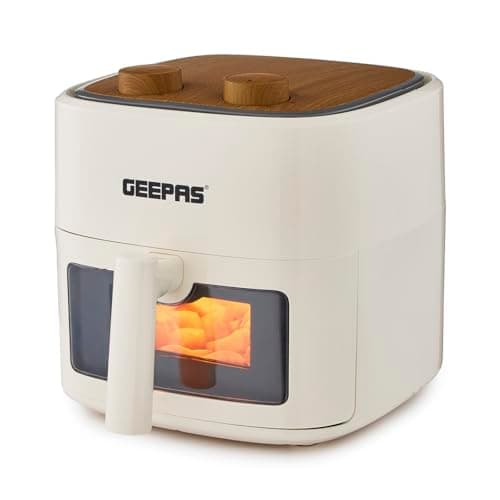 Image of GEEPAS 4.5L Vortex Air Fryer with Rapid Air Circulation | Adjustable Temperature(80-200°C) for Healthy Oil Free Low-Fat Air Frying Roasting Baking Grilling | 30 Min Timer Compact Nordic Design | 1200W