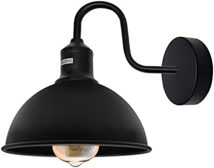 Image of LEDSone Industrial Wall Lights Black Wall Lamps with Swan Neck Indoor E27 Vintage Wall Sconces for Bedroom, Living Room, Kitchen, Restaurant Coffee Shop