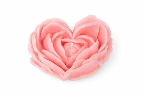 Image of Nexlum Heart Rose Shaped Scented Candle – Handmade Soy Wax Decorative Candle Gift for Mum, Mother’s Day Present, Birthday, Anniversary, Wedding & Home Décor Gift for Women Pink (White Peach Oolong)