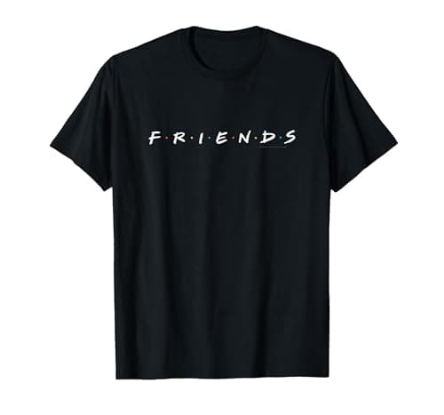 Image of Friends Logo White T-Shirt, Men, Black, XX-Large