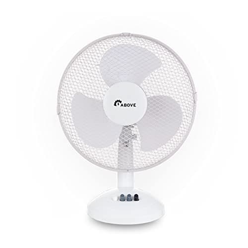 Image of 1ABOVE Table Fan Desk Fan 12Inch with 3 Speed Oscillating Stand Fan Low Noise Strong Resistant Base Desktop/Bedside Fan, Ideal for Home and Office, (WHITE)