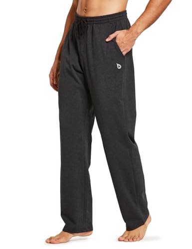 Image of baleaf Mens Tracksuit Bottom Joggers with Pockets Running for Men Pants Cotton Sweatpants Elasticated Waisted Charcoal M