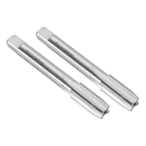 Image of sourcing map 2pcs Straight Flute Thread Tap, 1/4-18 NPS Screw Threading Tapping Tool Thread Milling Machine Taps, High-Speed Steel 6542 (HSS 6542)