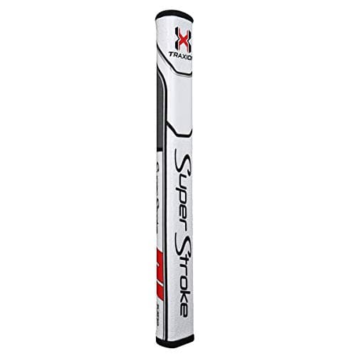 Image of Super Stroke Traxion Flatso 2.0 Golf Putter Grip - White/Red/Grey
