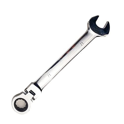 Image of Vokenforu 17mm Flex-Head Ratchet Spanners, Metric Wrench, Chrome Vanadium Steel, Ratcheting Combination Wrench, Tool Wrench for Car Bicycle Repair at Home Workshop