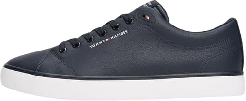 Image of Tommy Hilfiger Men’s Core Low Top Leather Vulcanised Trainers, Blue (Desert Sky), 10