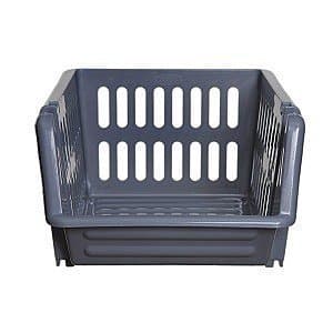 Image of Whitefurze Stacking Basket Set of 3, Black, 18 cm by Whitefurze