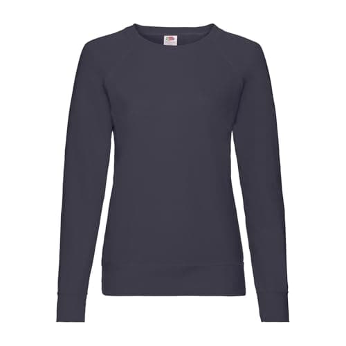 Image of Fruit of the Loom Ladies Fitted Lightweight Raglan Sweatshirt (240 GSM) (M) (Deep Navy)