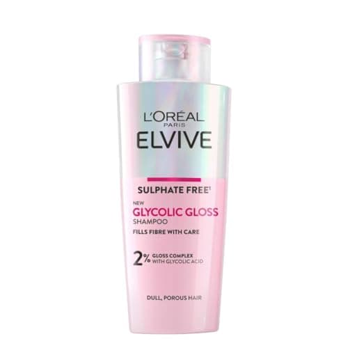 Image of L'Oreal Paris Elvive Glycolic Gloss Shampoo, With Gloss Complex and Glycolic Acid, Fills and Seals Hair Fibres, For Long-lasting, Smooth and Shiny, Sulphate Free, Ideal for Dull Hair, 200ml