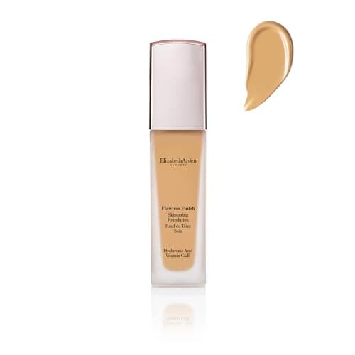 Image of Elizabeth Arden Flawless Finish Foundation with Hyaluronic Acid & Vitamins C+E. Longwear, fragrance- & paraben-free, dermatologist-tested. Shade 310C, 1 oz.