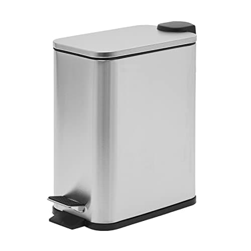 Image of Access Hardware Narrow Profile Satin Stainless Steel Bathroom Bin 5l