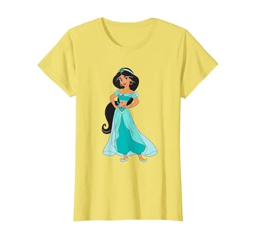 Image of Disney Aladdin Princess Jasmine Nostalgic 90s T-Shirt T-Shirt, Women, Lemon Yellow, XX-Large