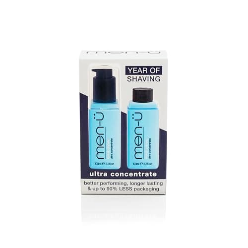 Image of men-u Ultra-Concentrate Formula High Performance Vegan Shaving cream 100ml for Men plus REFILL Bottle with high proportion of modern active ingredients