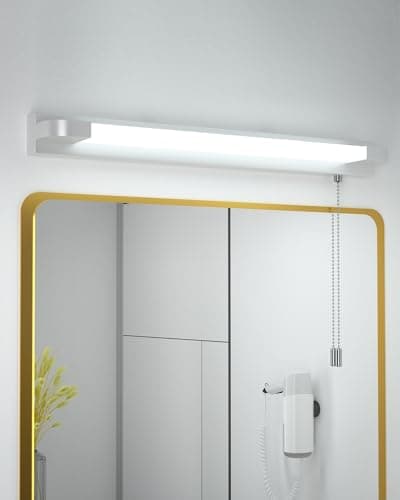 Image of Bonlux LED Bathroom Mirror Light with Pull Cord Light Switch 7W Cool White 6000K IP44 LED Mirror Front Wall Light for Bathroom Hotel Restaurant