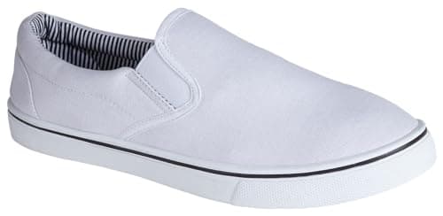 Image of Urban Jacks Mens Canvas Mesh Slip On/Lace-up Espadrilles Casual Low Top Plimsoll Trainers Size 7-12 (White, UK Footwear Size System, Adult, Men, Numeric, Medium, 9)