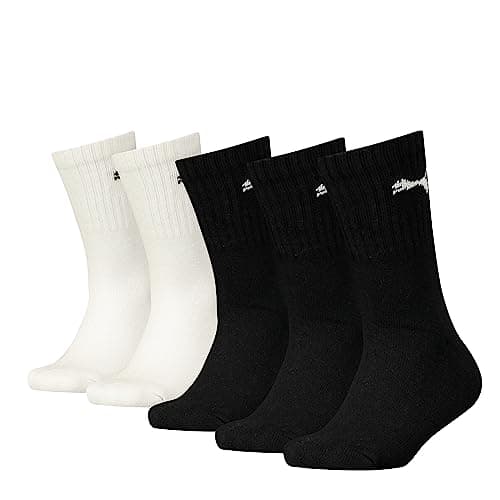 Image of PUMA Unisex Kids Puma Sport Kids' (5 Pack) Socks, Black/White, 35 38 UK