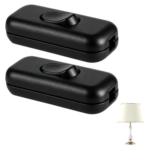 Image of 2pcs Inline Switch,Double Pole In Line Switch for Lamps 250V 6Amp,Lamp Switch Inline Light Accepts 2 or 3 Core Round/Flat Wire,Torpedo for Led Light Bulb Lamps (black)