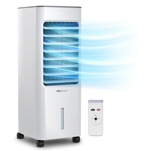 Image of Pro Breeze 4-in-1 Air Cooler with 5 Litre Capacity, Remote Control, 3 Fan Speed, and LED Display. Powerful Evaporative Portable Air Cooler with Built-in 7 Hour Timer & Automatic Oscillation