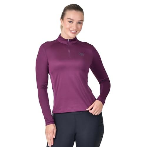 Image of Dublin Breathable Long Sleeve Riding Top, Purple Violet, Ladies Extra Large/16