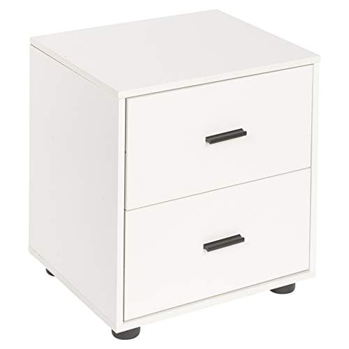 Image of URBNLIVING 2 White Drawer Bedside Cabinet